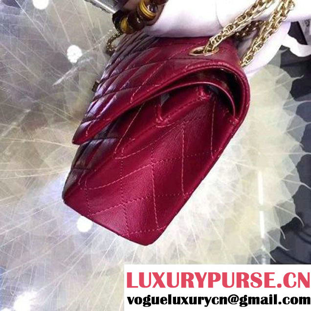 Chanel 2.55 Medium226 Double Flap Bag In Red Aged Calfskin(GH) (2A057-6031811 )