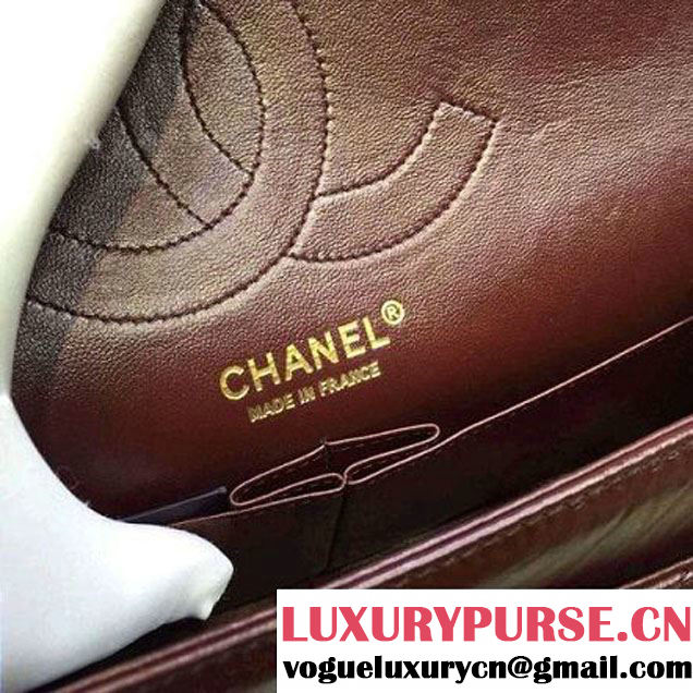 Chanel 2.55 Medium226 Double Flap Bag In Burgundy Aged Calfskin(GH) (2A057-6031812 )