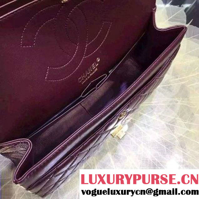 Chanel 2.55 Medium226 Double Flap Bag In Burgundy Aged Calfskin(GH) (2A057-6031812 )