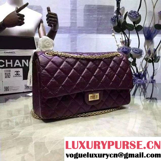Chanel 2.55 Medium226 Double Flap Bag In Burgundy Aged Calfskin(GH) (2A057-6031812 )
