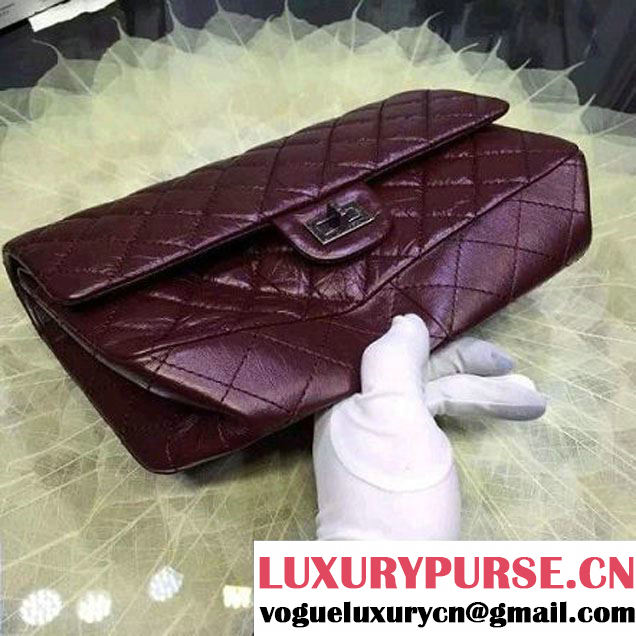 Chanel 2.55 Medium226 Double Flap Bag In Burgundy Aged Calfskin(SH) (2A057-6031813 )