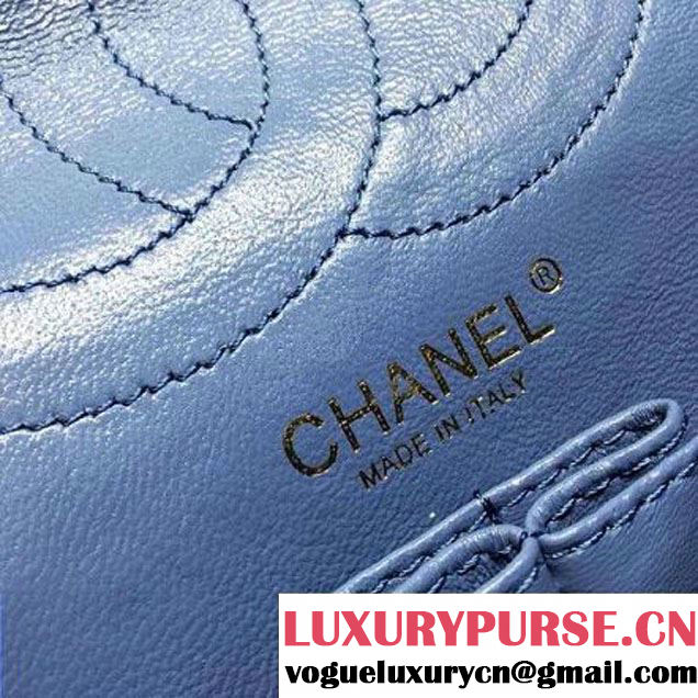Chanel Washed Denim 2.55 Flap Bag 25cm Light Blue Pre-S/S 2016 (FTH-6042018 )