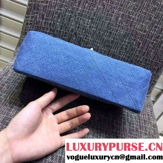 Chanel Washed Denim 2.55 Flap Bag 25cm Light Blue Pre-S/S 2016 (FTH-6042018 )