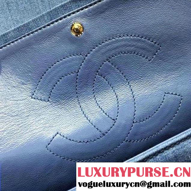 Chanel Washed Denim 2.55 Flap Bag 25cm Light Blue Pre-S/S 2016 (FTH-6042018 )