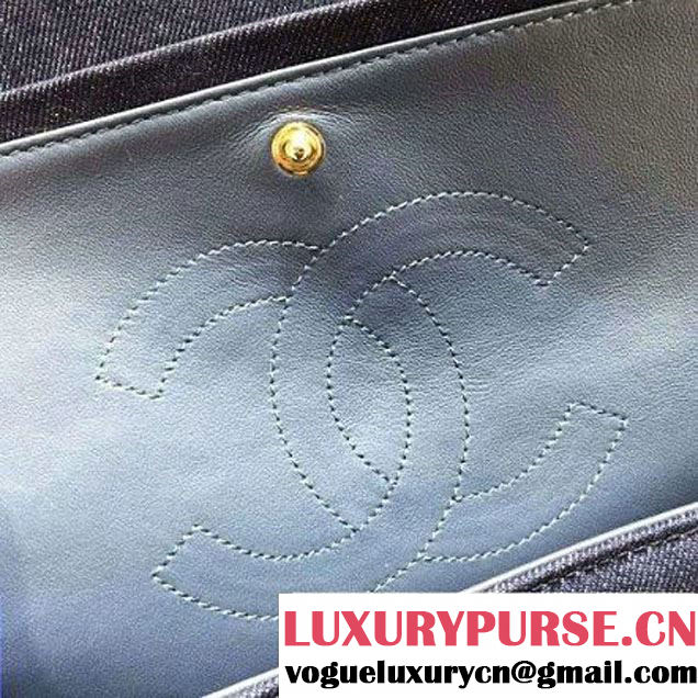 Chanel Washed Denim 2.55 Flap Bag 25cm Blue Pre-S/S 2016 (FTH-6042019 )