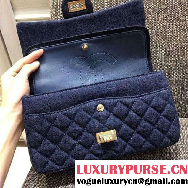 Chanel Washed Denim 2.55 Flap Bag 25cm Blue Pre-S/S 2016 (FTH-6042019 )