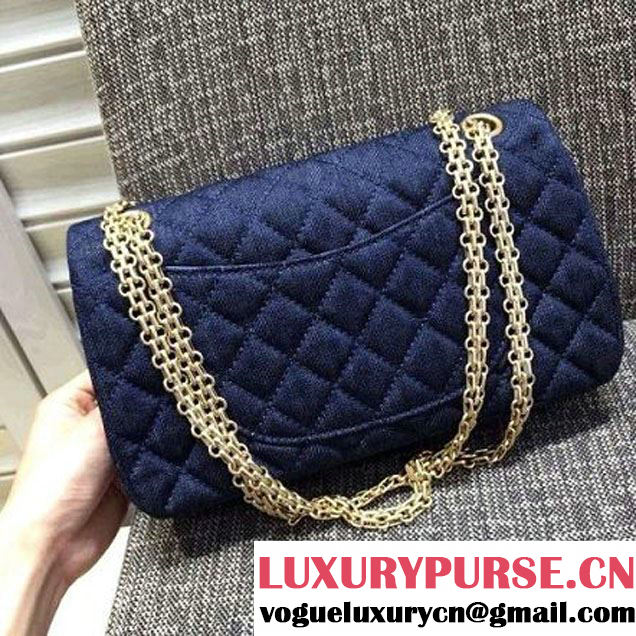 Chanel Washed Denim 2.55 Flap Bag 25cm Blue Pre-S/S 2016 (FTH-6042019 )