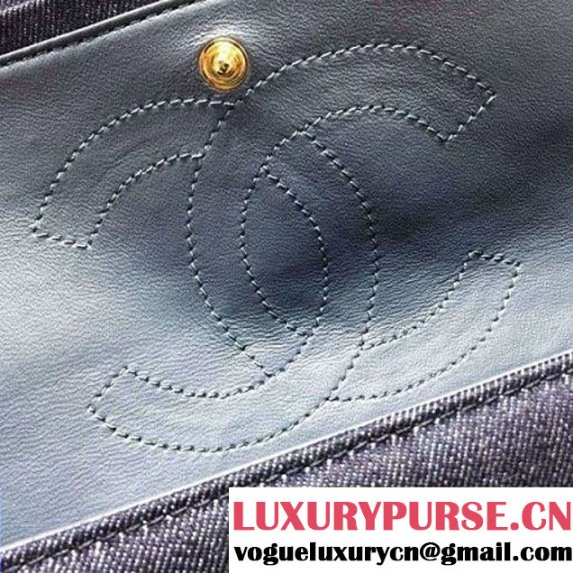 Chanel Washed Denim 2.55 Flap Bag 28cm  Blue Pre-S/S 2016 (FTH-6042021 )