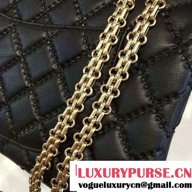 Chanel Large Stitch Calfskin 2.55 Reissue Size 225 Classic Flap Bag Black(GH) 2016 (2A057-6052315 )