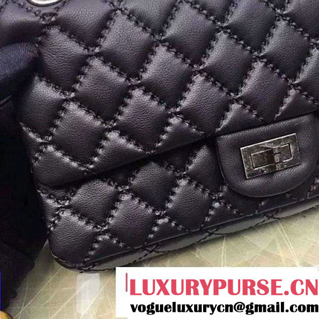 Chanel Large Stitch Calfskin 2.55 Reissue Size 225 Classic Flap Bag Black(SH) 2016 (2A057-6052316 )
