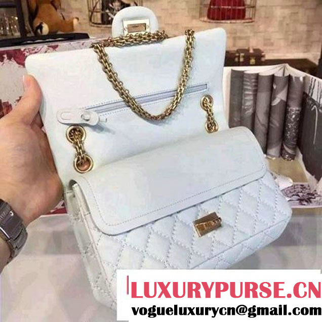 Chanel Large Stitch Calfskin 2.55 Reissue Size 225 Classic Flap Bag Pale Blue 2016 (2A057-6052318 )