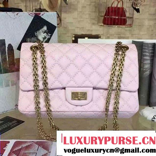 Chanel Large Stitch Calfskin 2.55 Reissue Size 225 Classic Flap Bag Pink 2016 (2A057-6052320 )