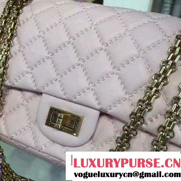 Chanel Large Stitch Calfskin 2.55 Reissue Size 225 Classic Flap Bag Pink 2016 (2A057-6052320 )