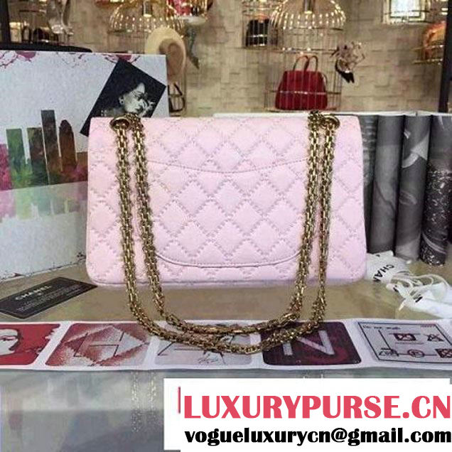 Chanel Large Stitch Calfskin 2.55 Reissue Size 225 Classic Flap Bag Pink 2016 (2A057-6052320 )