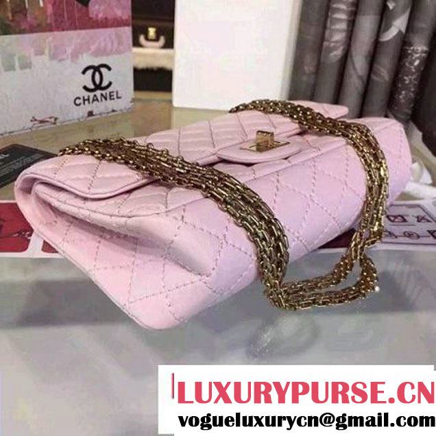 Chanel Large Stitch Calfskin 2.55 Reissue Size 225 Classic Flap Bag Pink 2016 (2A057-6052320 )