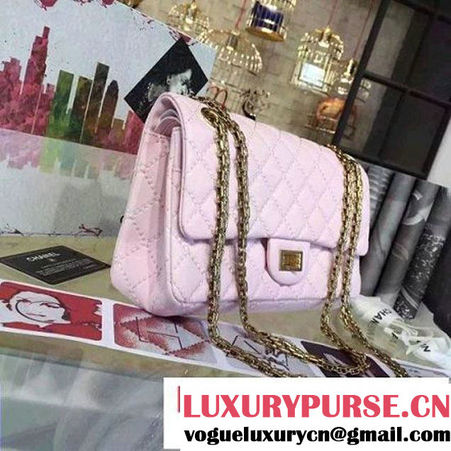 Chanel Large Stitch Calfskin 2.55 Reissue Size 225 Classic Flap Bag Pink 2016 (2A057-6052320 )