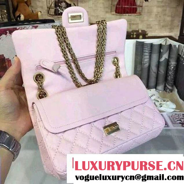 Chanel Large Stitch Calfskin 2.55 Reissue Size 225 Classic Flap Bag Pink 2016 (2A057-6052320 )