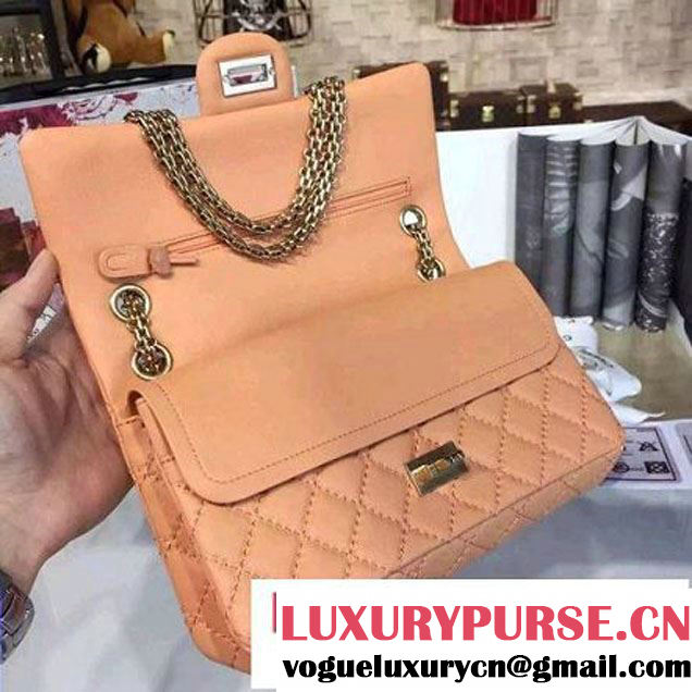 Chanel Large Stitch Calfskin 2.55 Reissue Size 225 Classic Flap Bag Apricot 2016 (2A057-6052321 )