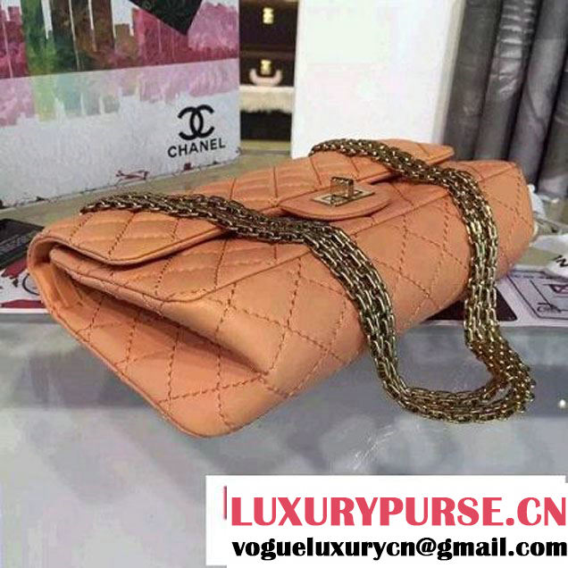 Chanel Large Stitch Calfskin 2.55 Reissue Size 225 Classic Flap Bag Apricot 2016 (2A057-6052321 )