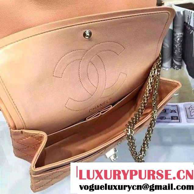 Chanel Large Stitch Calfskin 2.55 Reissue Size 225 Classic Flap Bag Apricot 2016 (2A057-6052321 )