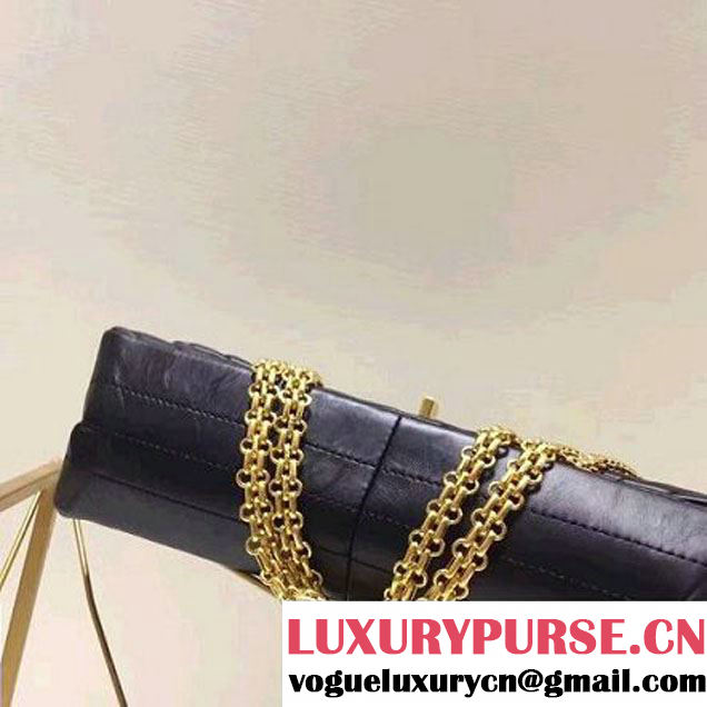 Chanel 2.55 Medium 226 Chevron Double Flap Bag In Black Aged Calfskin(Gold Hardware) (1A001-6072136 )