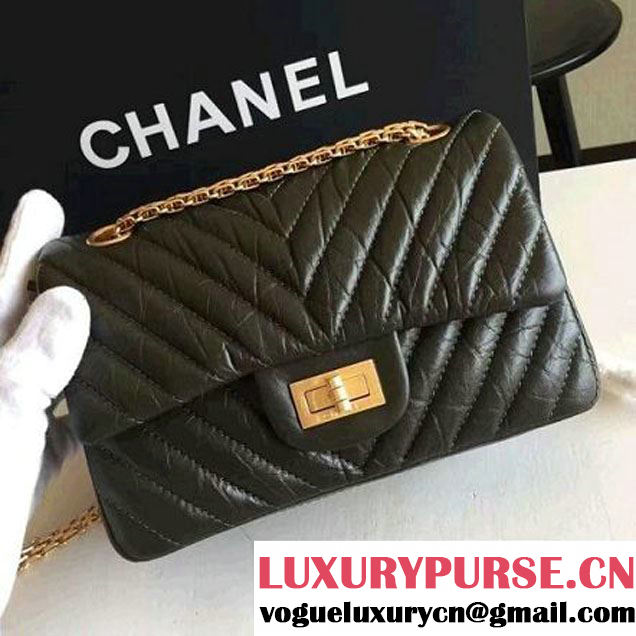 Chanel Chevron 2.55 Reisue Size 224 Flap Bag Army Green 2016 (KN-6072217 )