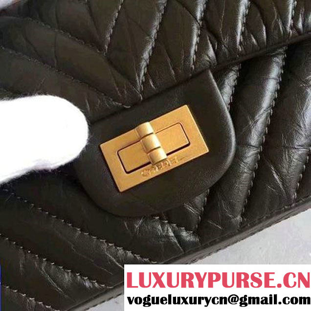 Chanel Chevron 2.55 Reisue Size 224 Flap Bag Army Green 2016 (KN-6072217 )