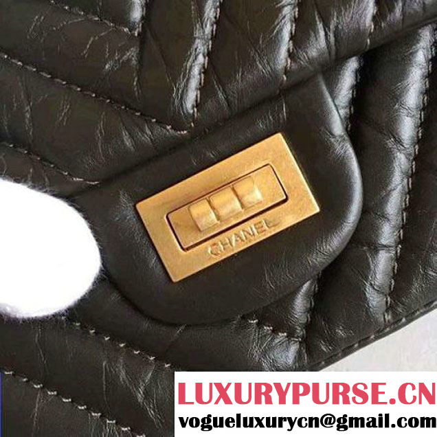 Chanel Chevron 2.55 Reisue Size 225 Flap Bag Army Green 2016 (KN-6072219 )