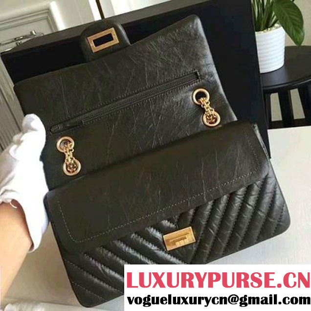 Chanel Chevron 2.55 Reisue Size 225 Flap Bag Army Green 2016 (KN-6072219 )