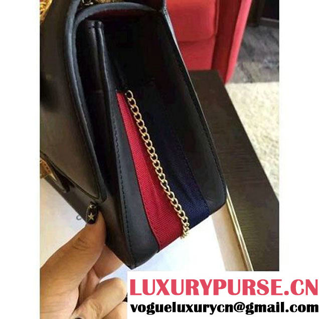 Chanel Black Calfskin & Canvas & Medals 2.55 Flap Bag A37586  2016 (Gold Hardware) (KN-6082204 )
