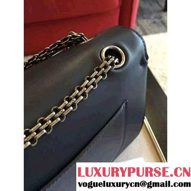 Chanel Dark Blue Calfskin & Canvas & Medals 2.55 Flap Bag A37586  2016 (Black Hardware) (KN-6082207 )