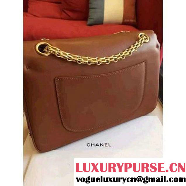 Chanel Brown Calfskin & Canvas & Medals 2.55 Flap Bag A37586  2016 (Gold Hardware) (KN-6082208 )