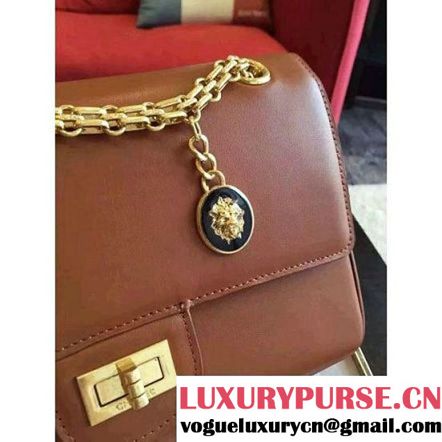 Chanel Brown Calfskin & Canvas & Medals 2.55 Flap Bag A37586  2016 (Gold Hardware) (KN-6082208 )
