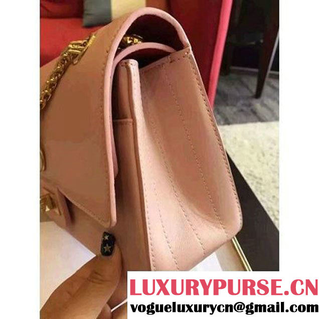 Chanel Pink Calfskin & Canvas & Medals 2.55 Flap Bag A37586  2016 (Gold Hardware) (KN-6082209 )