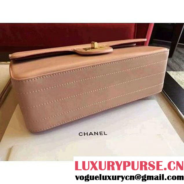 Chanel Pink Calfskin & Canvas & Medals 2.55 Flap Bag A37586  2016 (Gold Hardware) (KN-6082209 )