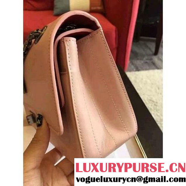 Chanel Pink Calfskin & Canvas & Medals 2.55 Flap Bag A37586  2016 (Black Hardware) (KN-6082210 )