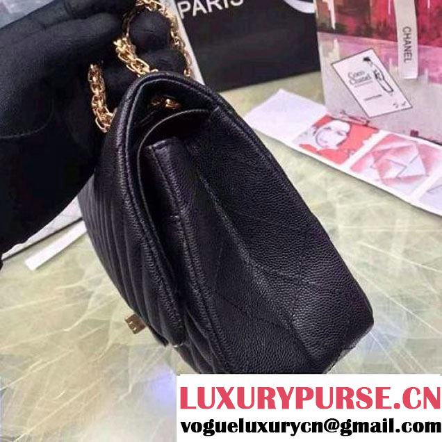 Chanel Grained Calfskin & Gold Metal 2.55 Flap Bag A37586 Black F/W 2016 (2A057-6092721 )