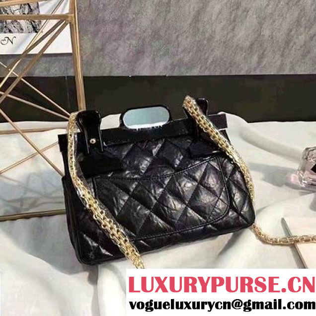 Chanel Aged Calfskin 2.55 Reissue Hanger Mini Bag Black A93600 F/W 2016 (KN-6121301 )
