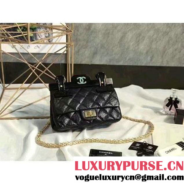 Chanel Aged Calfskin 2.55 Reissue Hanger Mini Bag Black A93600 F/W 2016 (KN-6121301 )