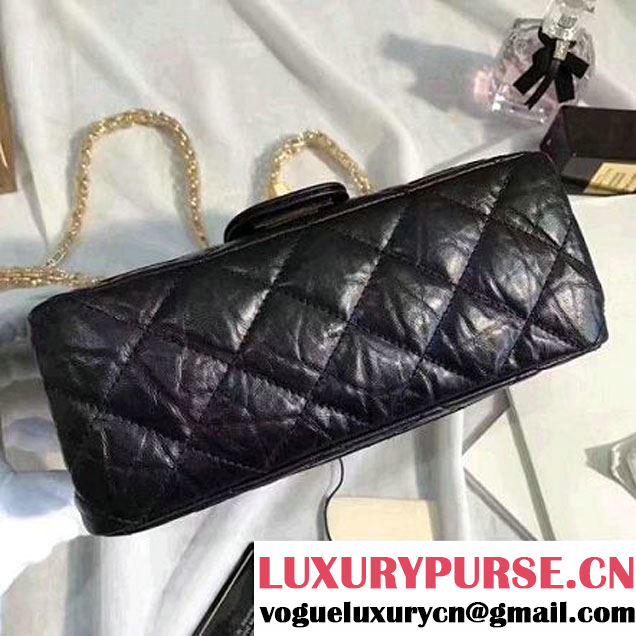 Chanel Aged Calfskin 2.55 Reissue Hanger Mini Bag Black A93600 F/W 2016 (KN-6121301 )