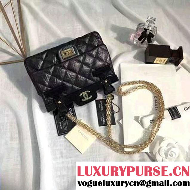 Chanel Aged Calfskin 2.55 Reissue Hanger Mini Bag Black A93600 F/W 2016 (KN-6121301 )