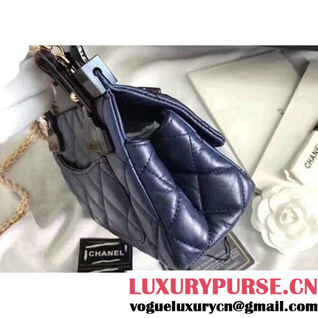 Chanel Aged Calfskin 2.55 Reissue Hanger Mini Bag Deep Blue A93600 F/W 2016 (KN-6121302 )