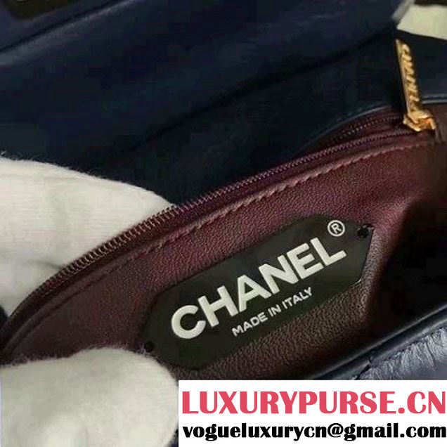 Chanel Aged Calfskin 2.55 Reissue Hanger Mini Bag Deep Blue A93600 F/W 2016 (KN-6121302 )