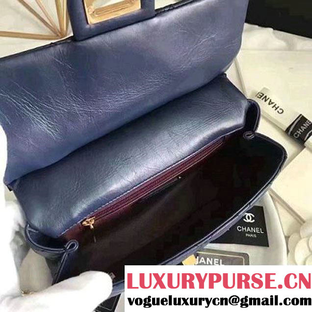 Chanel Aged Calfskin 2.55 Reissue Hanger Mini Bag Deep Blue A93600 F/W 2016 (KN-6121302 )