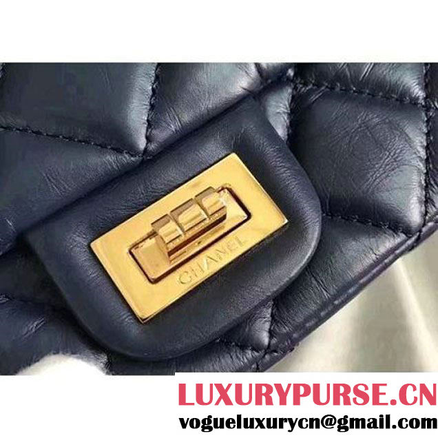Chanel Aged Calfskin 2.55 Reissue Hanger Mini Bag Deep Blue A93600 F/W 2016 (KN-6121302 )