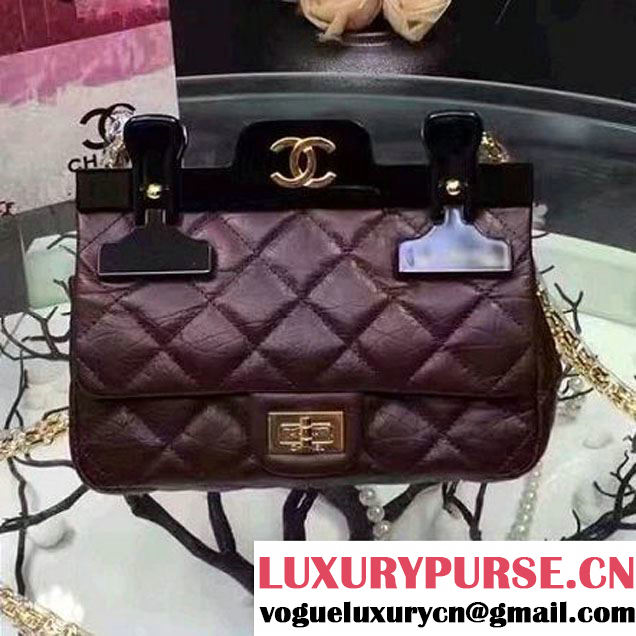 Chanel Aged Calfskin 2.55 Reissue Hanger Mini Bag Burgundy A93600 F/W 2016 (2A057-6121303 )