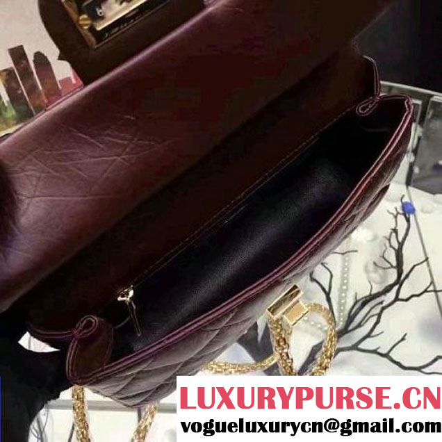 Chanel Aged Calfskin 2.55 Reissue Hanger Mini Bag Burgundy A93600 F/W 2016 (2A057-6121303 )