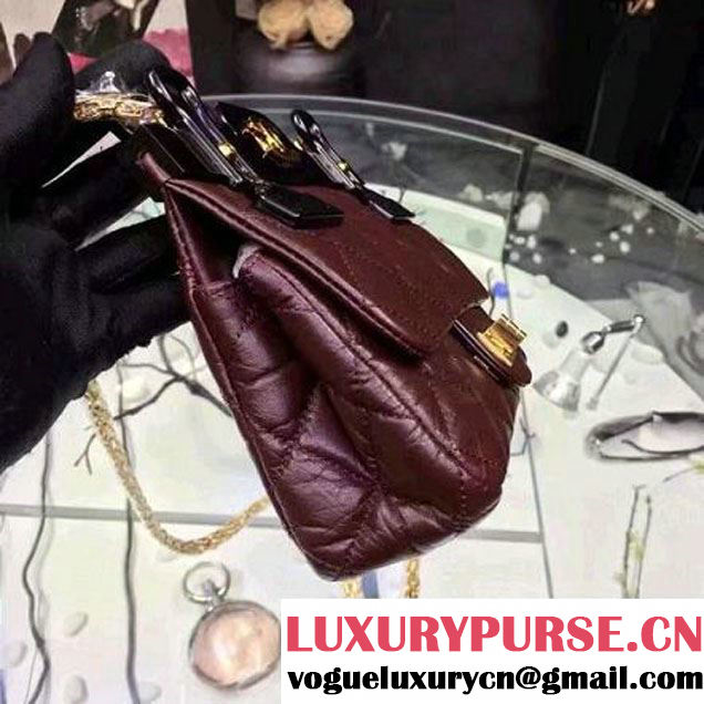 Chanel Aged Calfskin 2.55 Reissue Hanger Mini Bag Burgundy A93600 F/W 2016 (2A057-6121303 )