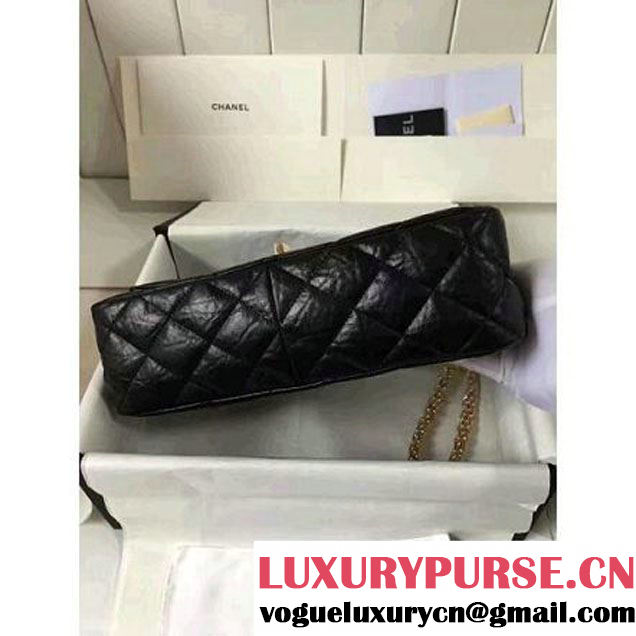 Chanel Aged Calfskin 2.55 Reissue Hanger Size 226 Bag Black A93646 F/W 2016 (KN-6121304 )
