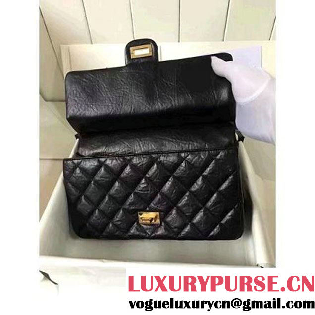 Chanel Aged Calfskin 2.55 Reissue Hanger Size 226 Bag Black A93646 F/W 2016 (KN-6121304 )